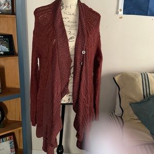 Free people asymmetrical sweater wine Sz M